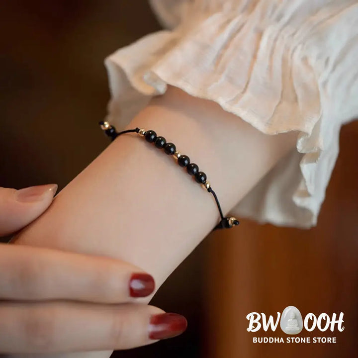 Buddha Stones Smoky Quartz Black Obsidian Ultra-thin Beads Success Bracelet - BWOOOH - Bracelet