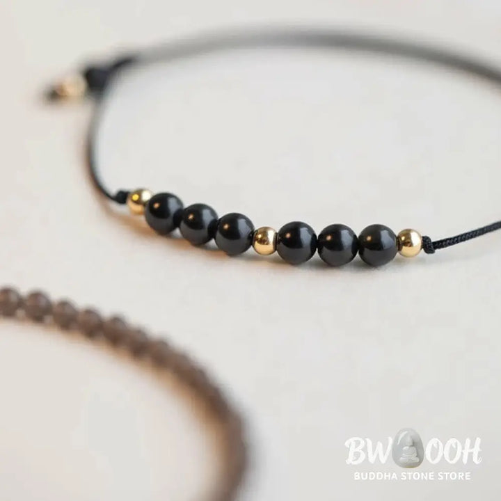 Buddha Stones Smoky Quartz Black Obsidian Ultra-thin Beads Success Bracelet - BWOOOH - Bracelet