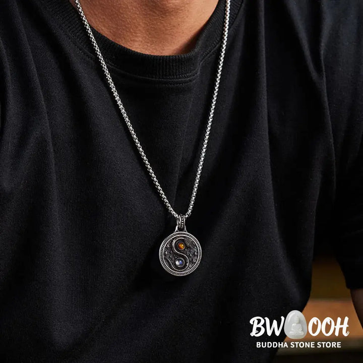 Buddha Stones Snake Yin Yang Symbol Copper Wealth Necklace Pendant - Copper(Wealth ♥ Luck) - Necklaces &amp; Pendants