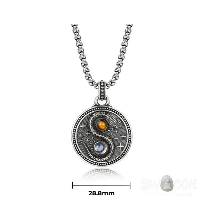 Buddha Stones Snake Yin Yang Symbol Copper Wealth Necklace Pendant - Copper(Wealth ♥ Luck) - Necklaces &amp; Pendants