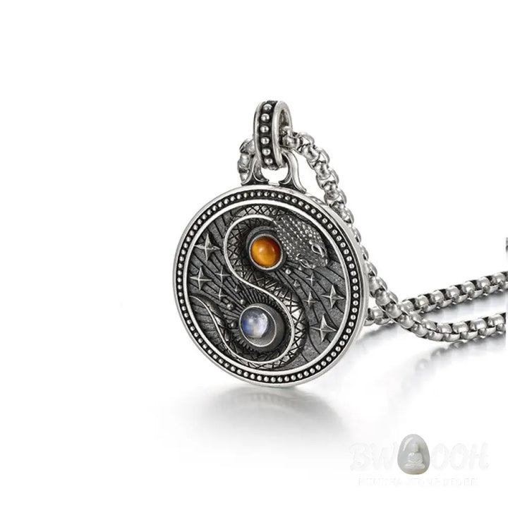 Buddha Stones Snake Yin Yang Symbol Copper Wealth Necklace Pendant - Copper(Wealth ♥ Luck) - Necklaces &amp; Pendants