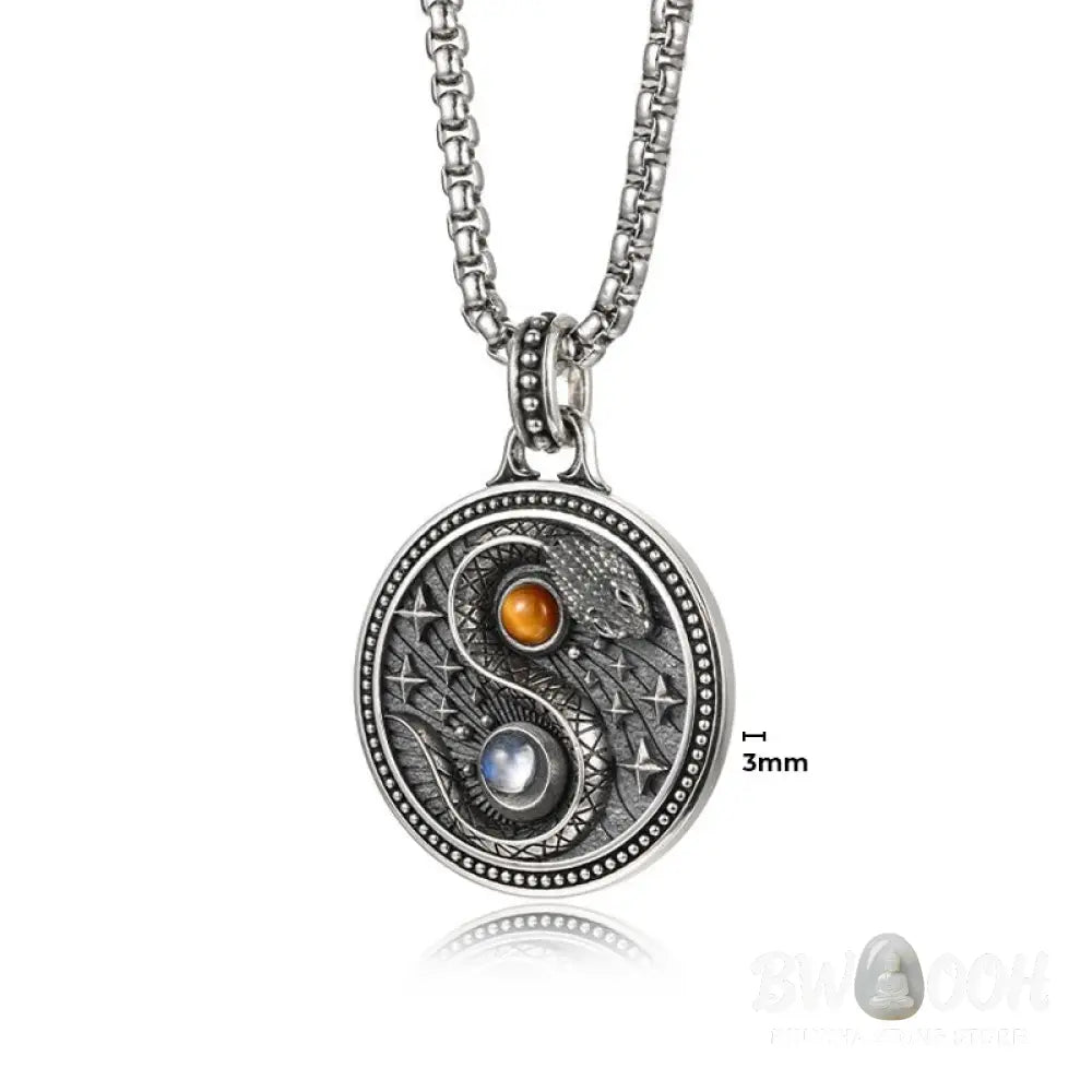Buddha Stones Snake Yin Yang Symbol Copper Wealth Necklace Pendant - Copper(Wealth ♥ Luck) - Necklaces &amp; Pendants