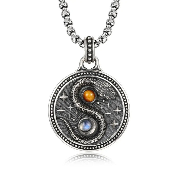Buddha Stones Snake Yin Yang Symbol Copper Wealth Necklace Pendant - Copper(Wealth ♥ Luck) - Necklaces &amp; Pendants