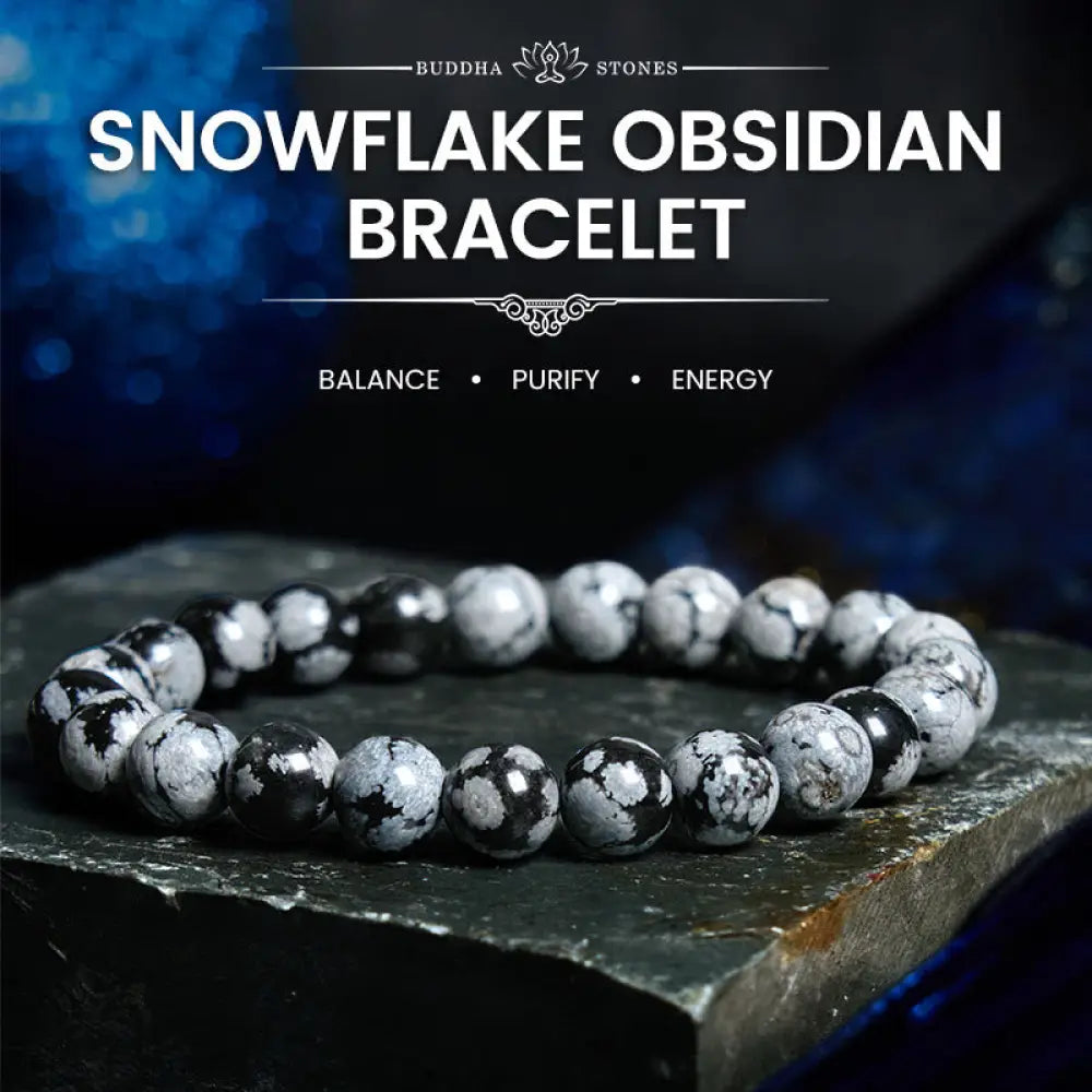 BWOOOH Snowflake Obsidian Balance Bracelet - BWOOOH - Snowflake Obsidian(Wrist Circumference: 14-16cm) - Bracelet