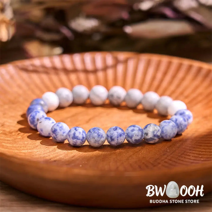 Buddha Stones Sodalite Picasso Jasper White Turquoise Intuition Bracelet - BWOOOH - Bracelet