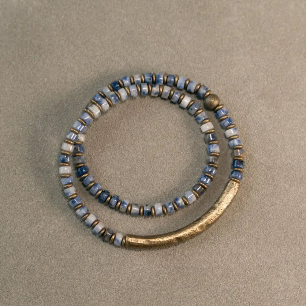 Buddha Stones Sodalite Picture Jasper Green Point Stone Harmony Wisdom Bracelet - BWOOOH - Sodalite / 15cm fit for