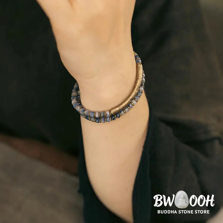 Buddha Stones Sodalite Picture Jasper Green Point Stone Harmony Wisdom Bracelet - BWOOOH - Bracelet