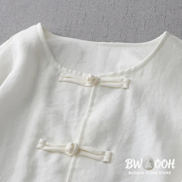 Buddha Stones Solid Color Button Long Sleeve Women’s Shirt - Women’s Shirts
