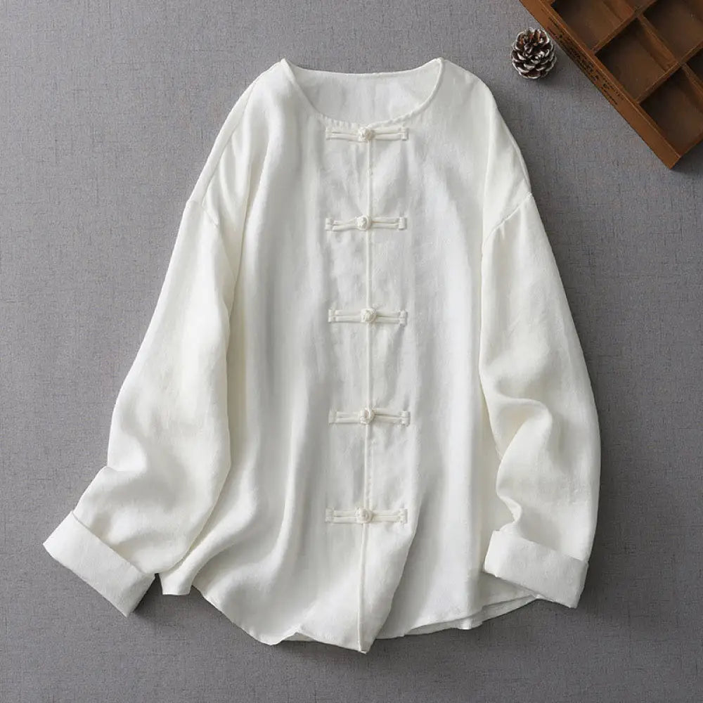 BWOOOH Solid Color Button Long Sleeve Women&