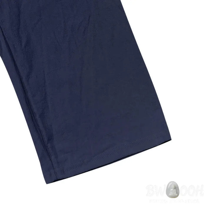 Buddha Stones Solid Color Buttons Drawstring Men’s Cotton Pants With Pockets - Men’s Pants