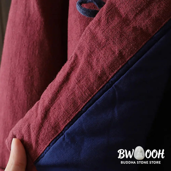 Buddha Stones Solid Color Casual Frog-button Turtleneck Cotton Linen Women’s Jacket Shirts Clothing - Women’s Jacket