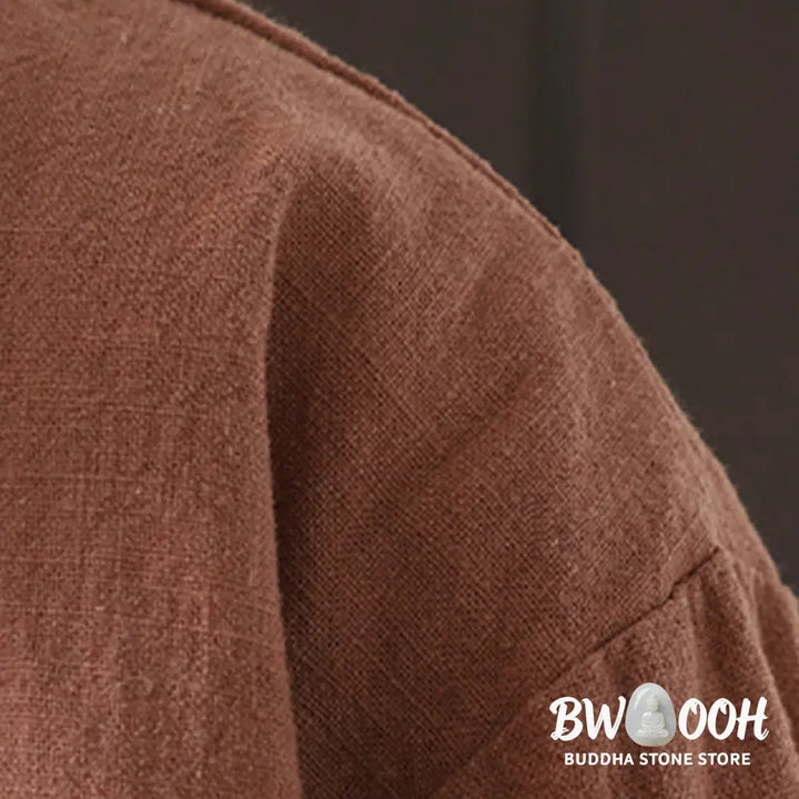 Buddha Stones Solid Color Casual Frog-button Turtleneck Cotton Linen Women’s Jacket Shirts Clothing - Women’s Jacket