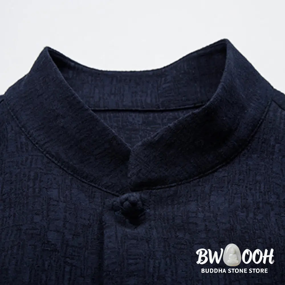 Buddha Stones Solid Color Chinese Tang Suit Jacket Men Clothing - Men’s Shirts