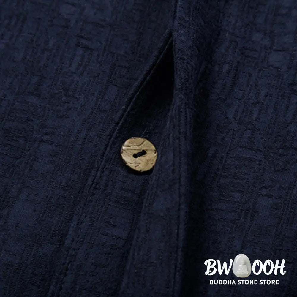 Buddha Stones Solid Color Chinese Tang Suit Jacket Men Clothing - Men’s Shirts