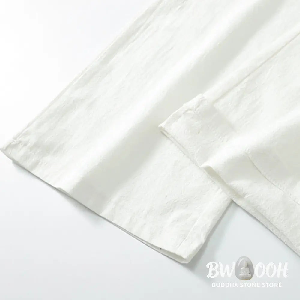 Buddha Stones Solid Color Cotton Linen Casual Loose Men’s Pants With Pockets - Men’s Pants