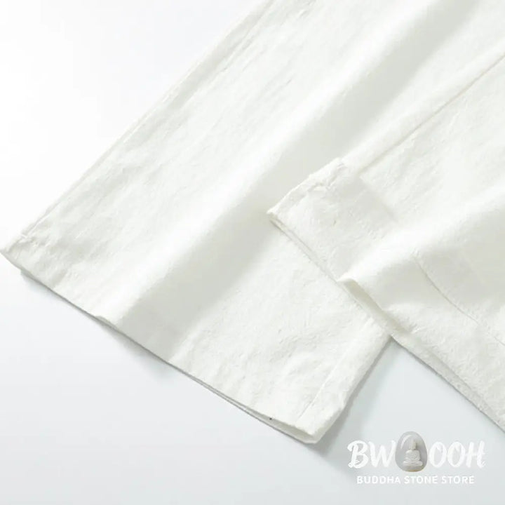 Buddha Stones Solid Color Cotton Linen Casual Loose Men’s Pants With Pockets - Men’s Pants
