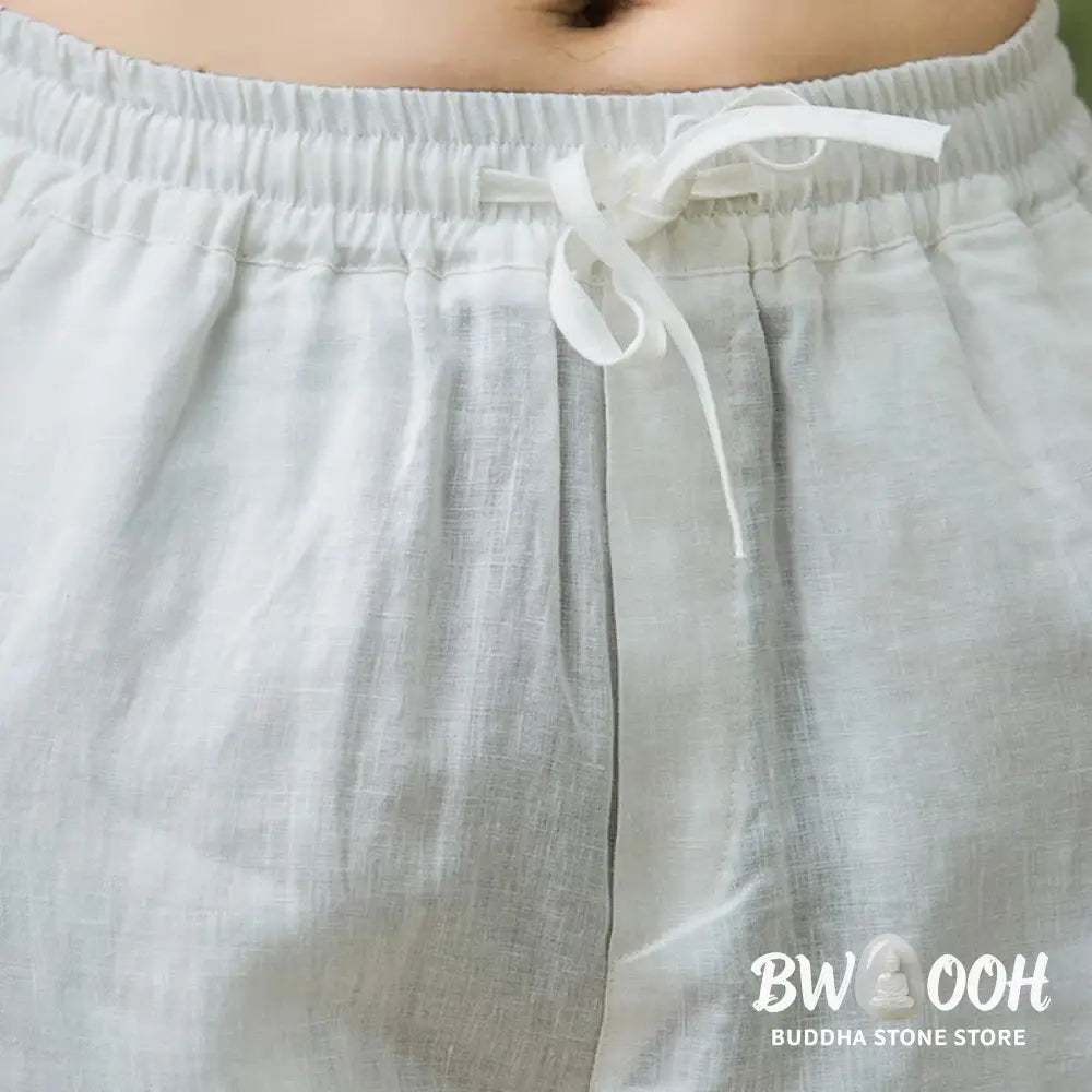 Buddha Stones Solid Color Cotton Linen Men&