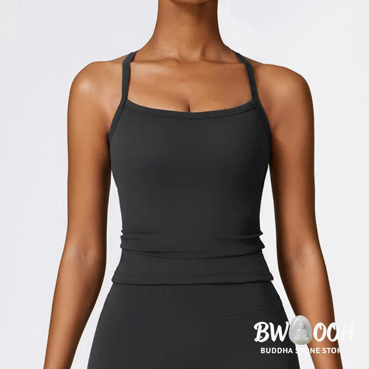 BWOOOH printed yoga pants - Solid Color Crop Tank Top High Waist Sho