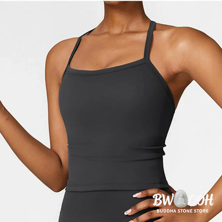 BWOOOH printed yoga pants - Solid Color Crop Tank Top High Waist Sho