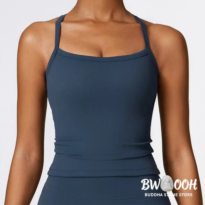 BWOOOH printed yoga pants - Solid Color Crop Tank Top High Waist Sho