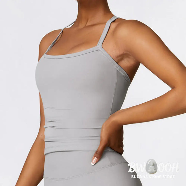 BWOOOH printed yoga pants - Solid Color Crop Tank Top High Waist Sho