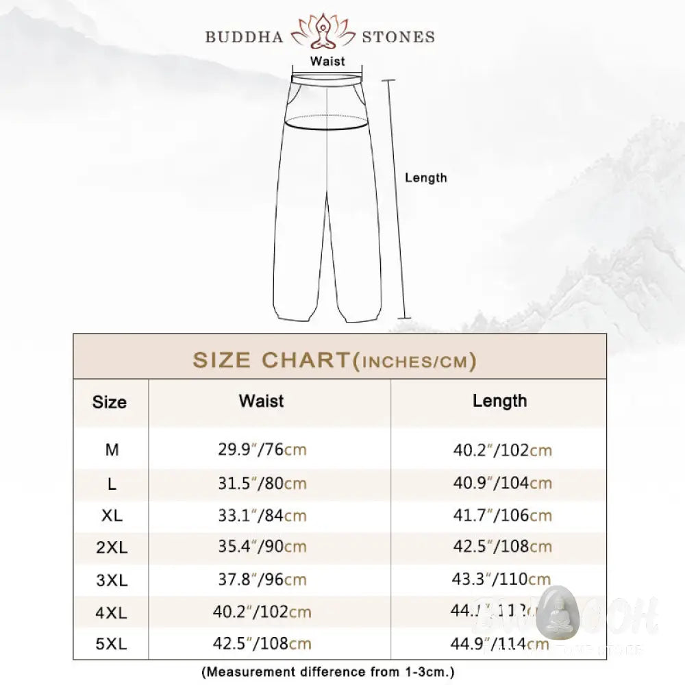 Buddha Stones Solid Color Drawstring Cotton Men&