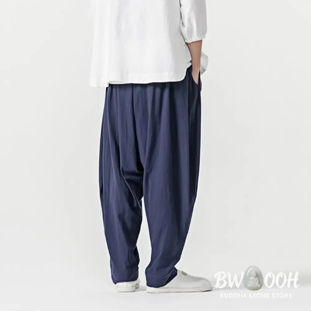 Buddha Stones Solid Color Drawstring Men’s Harem Pants With PocketsAnkle-Length (9 Length) - Men’s Harem Pants