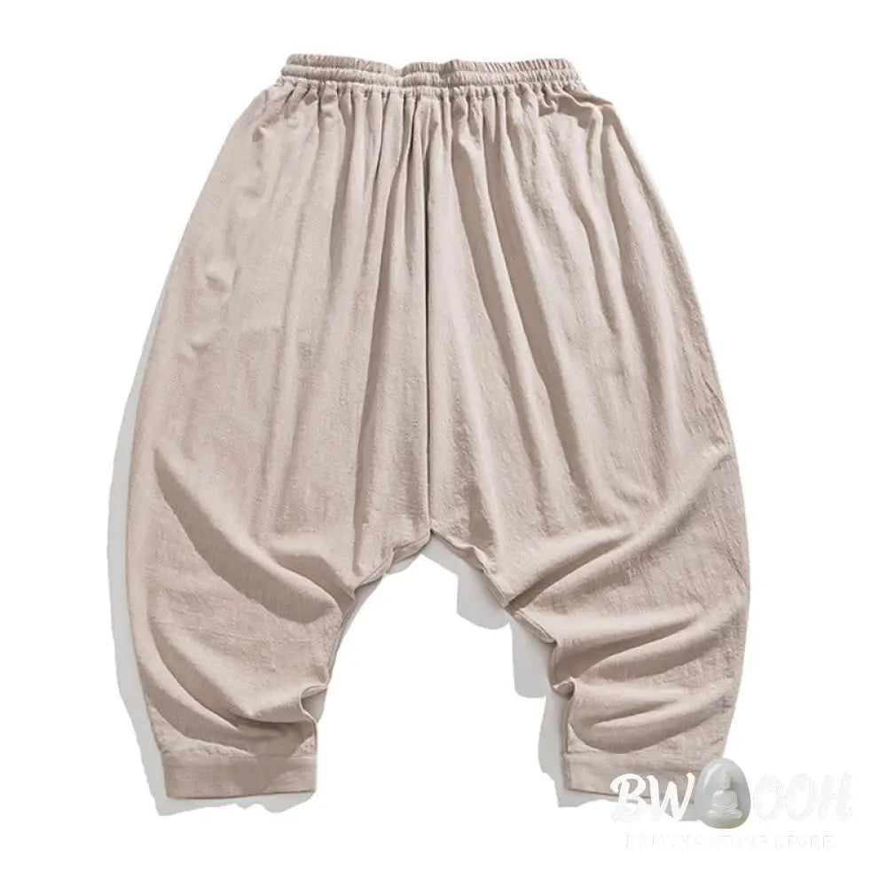 Buddha Stones Solid Color Drawstring Men’s Harem Pants With PocketsAnkle-Length (9 Length) - Men’s Harem Pants
