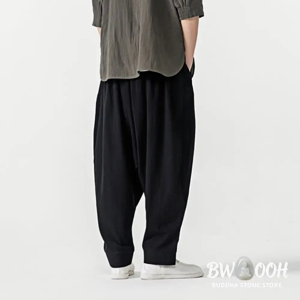 Buddha Stones Solid Color Drawstring Men’s Harem Pants With PocketsAnkle-Length (9 Length) - Men’s Harem Pants