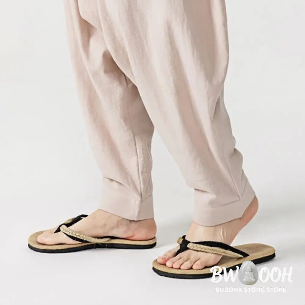 Buddha Stones Solid Color Drawstring Men’s Harem Pants With PocketsAnkle-Length (9 Length) - Men’s Harem Pants