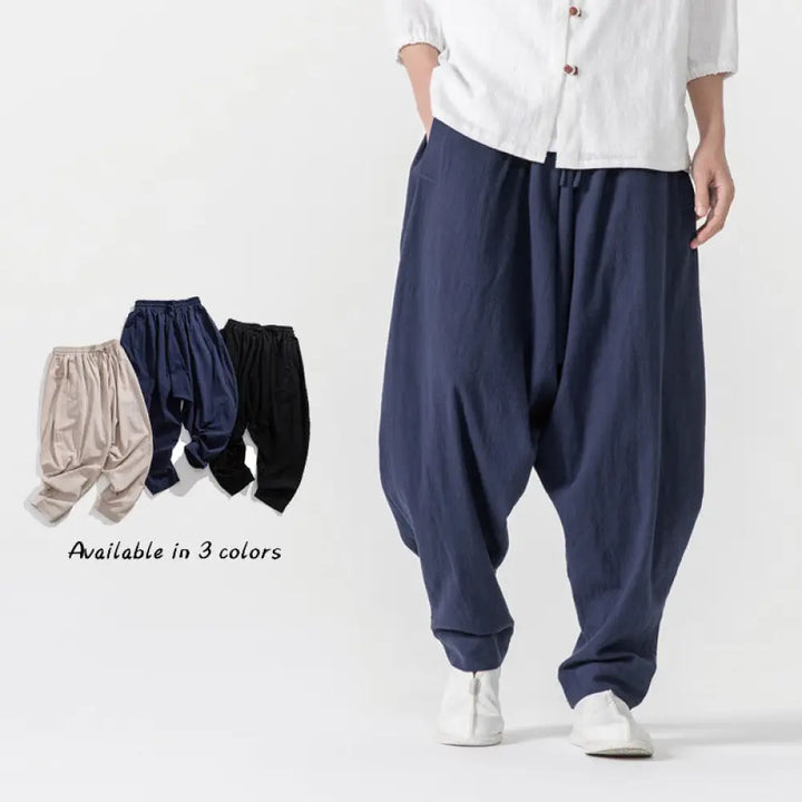 BWOOOH printed harem pants - Solid Color Drawstring Men&
