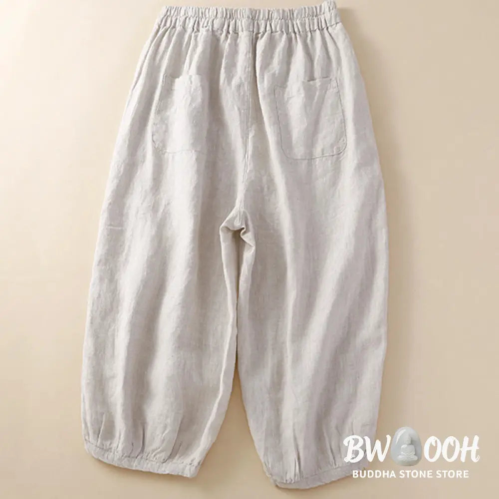 BWOOOH printed harem pants - Solid Color Flower Loose Drawstring Hare