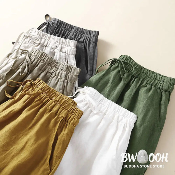 BWOOOH printed harem pants - Solid Color Flower Loose Drawstring Hare