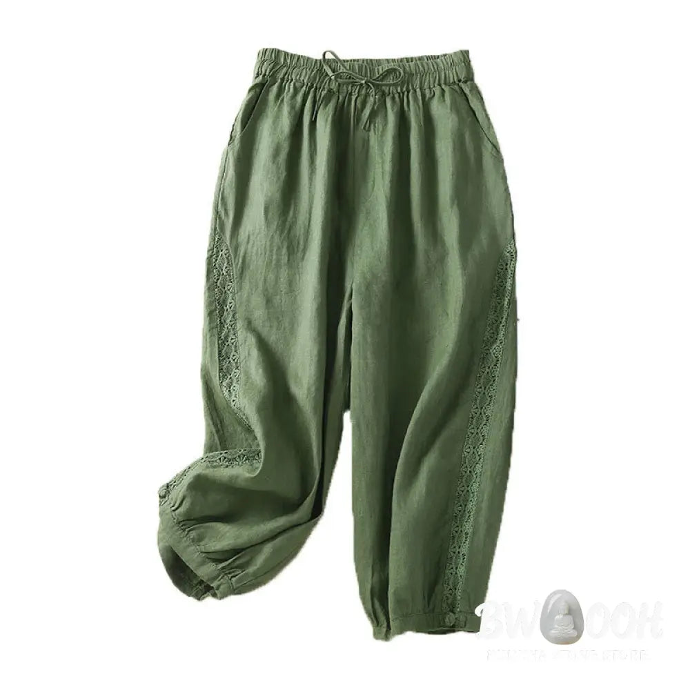 BWOOOH printed harem pants - Solid Color Flower Loose Drawstring Hare