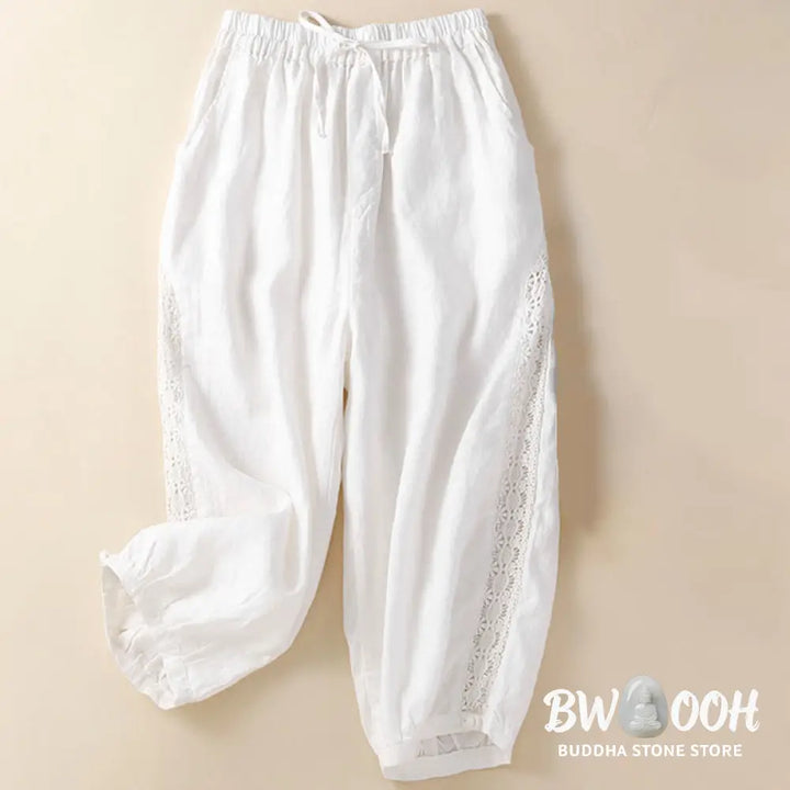 BWOOOH printed harem pants - Solid Color Flower Loose Drawstring Hare
