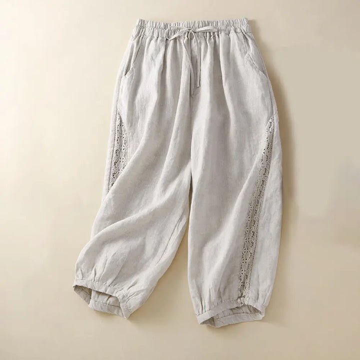 BWOOOH printed harem pants - Solid Color Flower Loose Drawstring Hare
