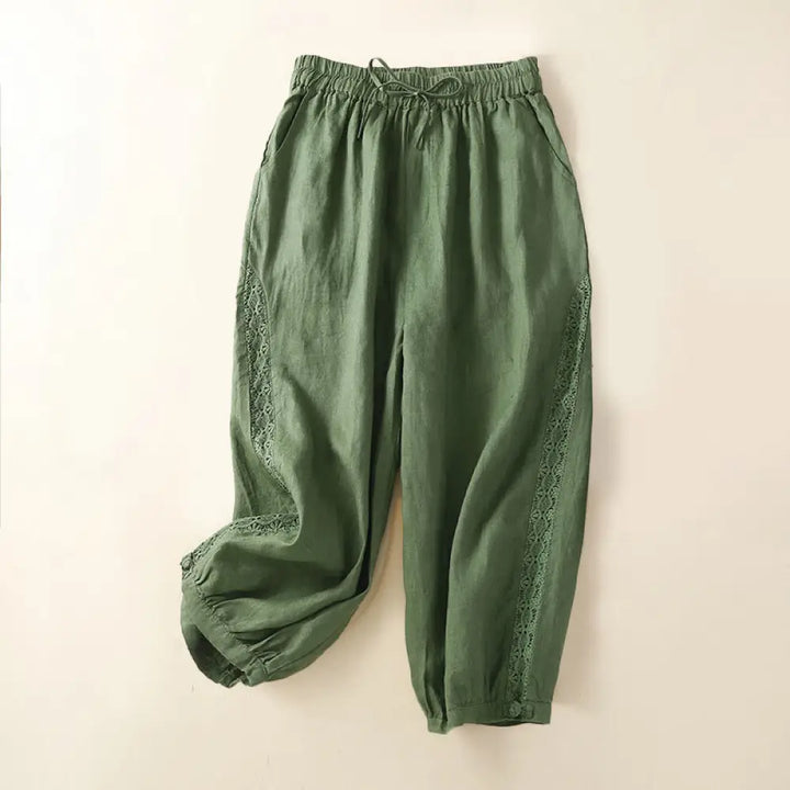 BWOOOH printed harem pants - Solid Color Flower Loose Drawstring Hare