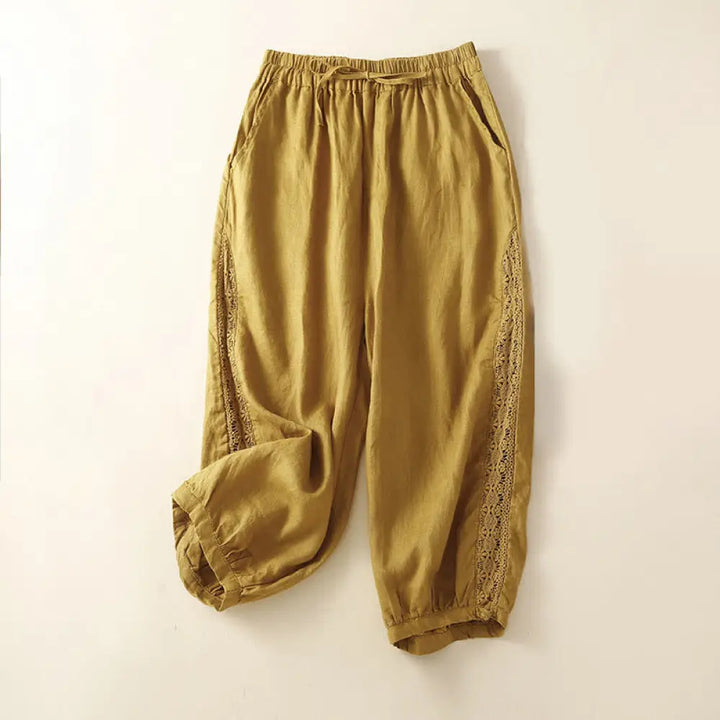 BWOOOH printed harem pants - Solid Color Flower Loose Drawstring Hare