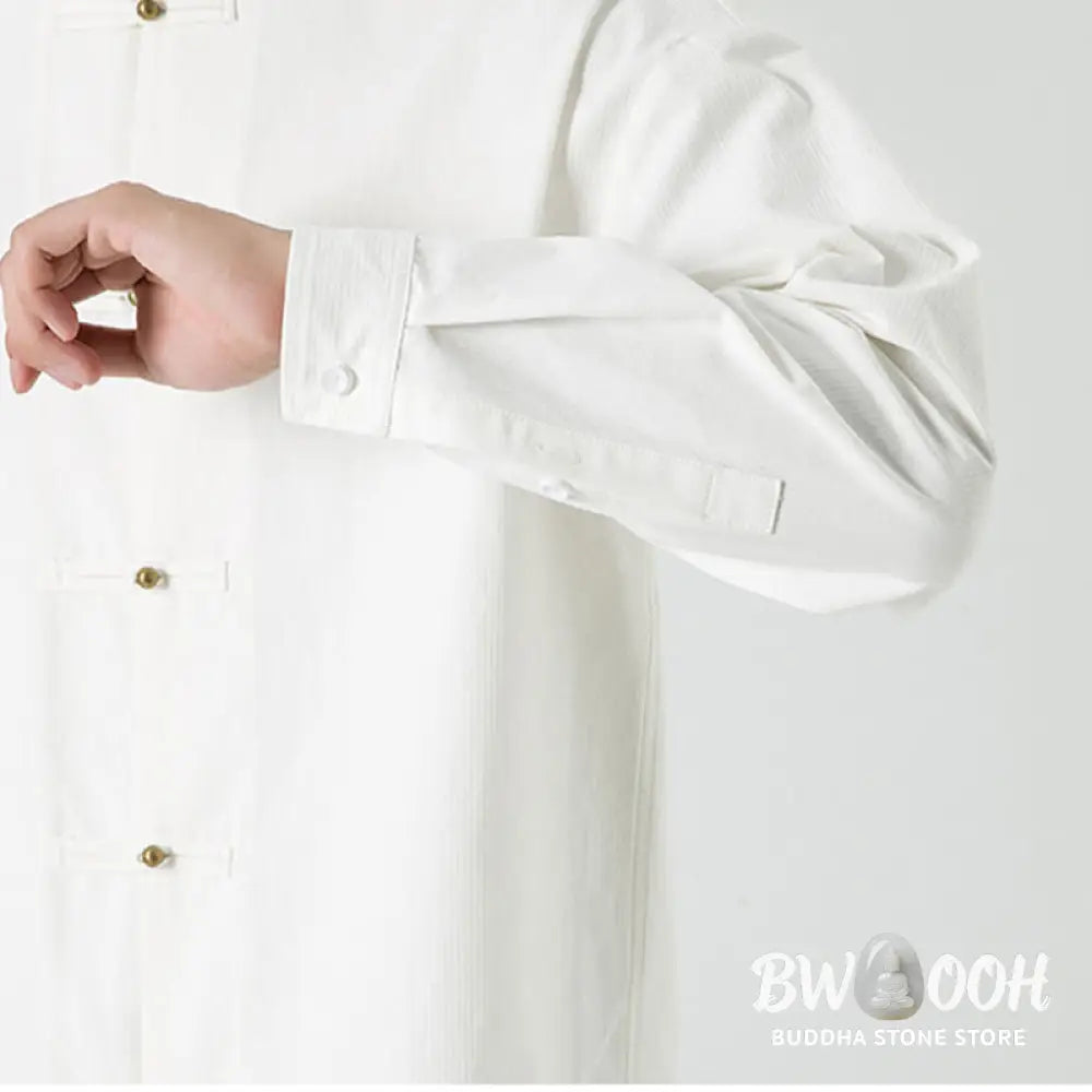 Buddha Stones Solid Color Frog-button Tang Suit Cotton Men’s Jacket Shirt - Men’s Jacket Shirt