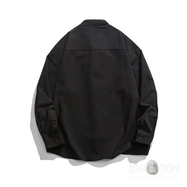 Buddha Stones Solid Color Frog-button Tang Suit Cotton Men’s Jacket Shirt - Men’s Jacket Shirt