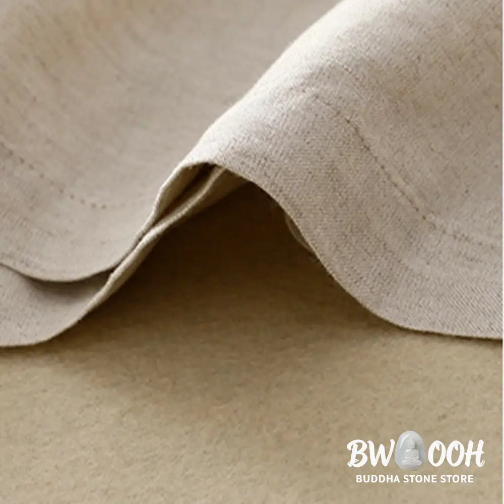 Buddha Stones Solid Color Front Button Back Elastic Cotton Linen Women’s Pants With Pockets - Women’s Pants