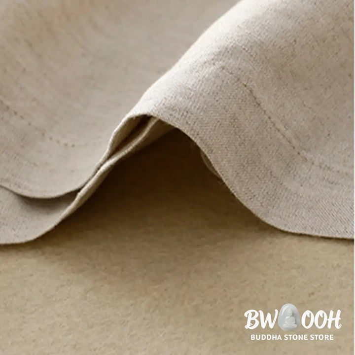 Buddha Stones Solid Color Front Button Back Elastic Cotton Linen Women’s Pants With Pockets - Women’s Pants