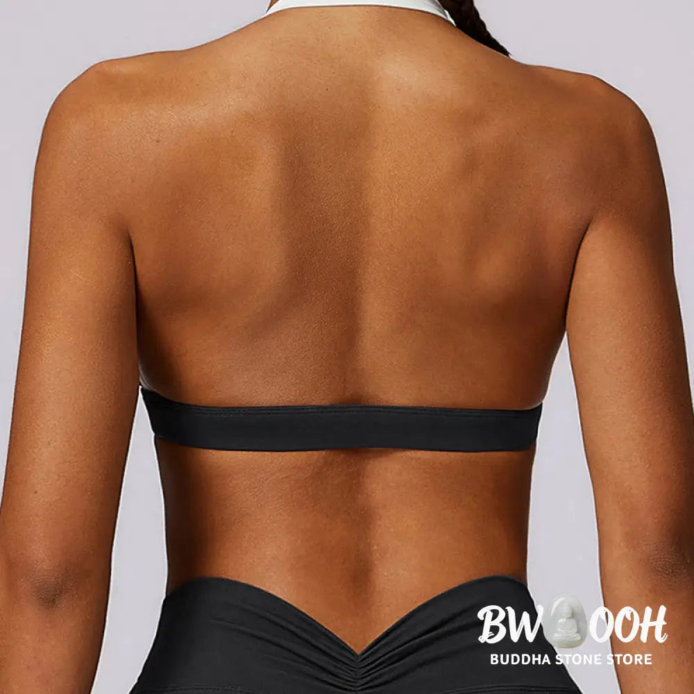 BWOOOH lotus print yoga leggings - Solid Color Halter Neck Bra Long Sleeve 