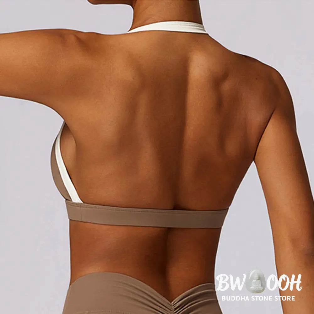BWOOOH lotus print yoga leggings - Solid Color Halter Neck Bra Long Sleeve 