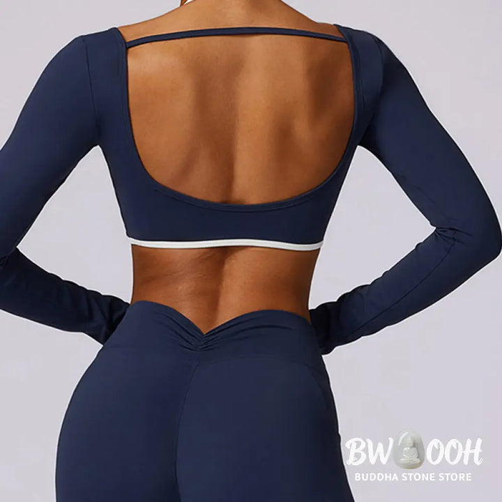BWOOOH lotus print yoga leggings - Solid Color Halter Neck Bra Long Sleeve 