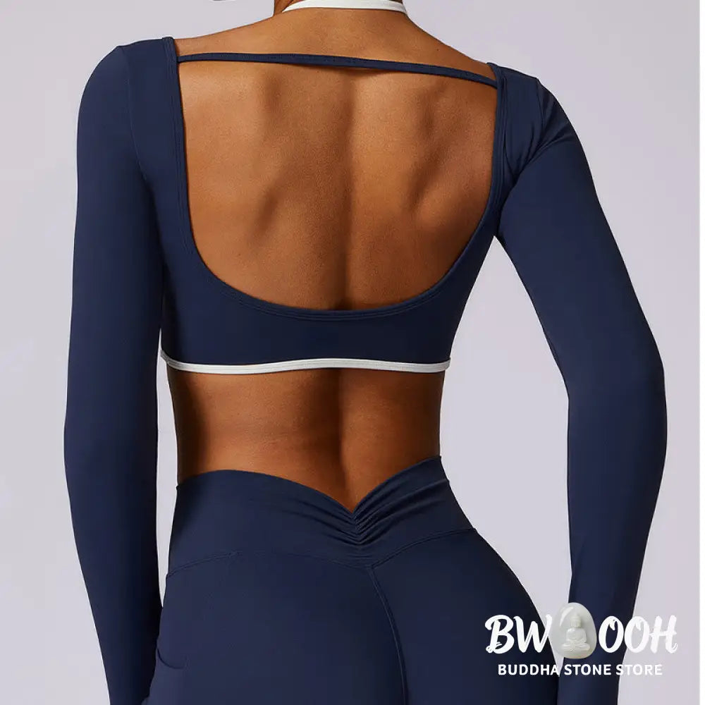 BWOOOH lotus print yoga leggings - Solid Color Halter Neck Bra Long Sleeve 