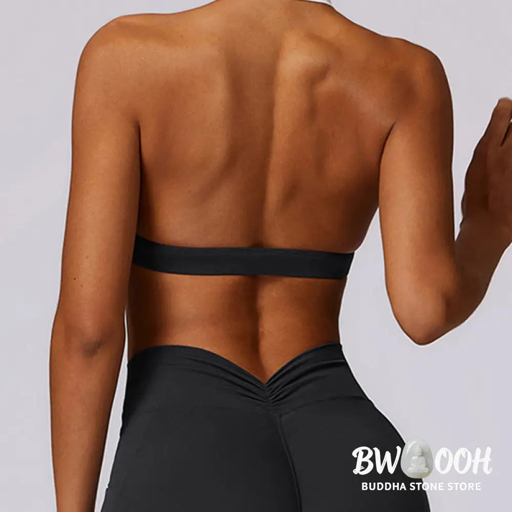 BWOOOH lotus print yoga leggings - Solid Color Halter Neck Bra Long Sleeve 
