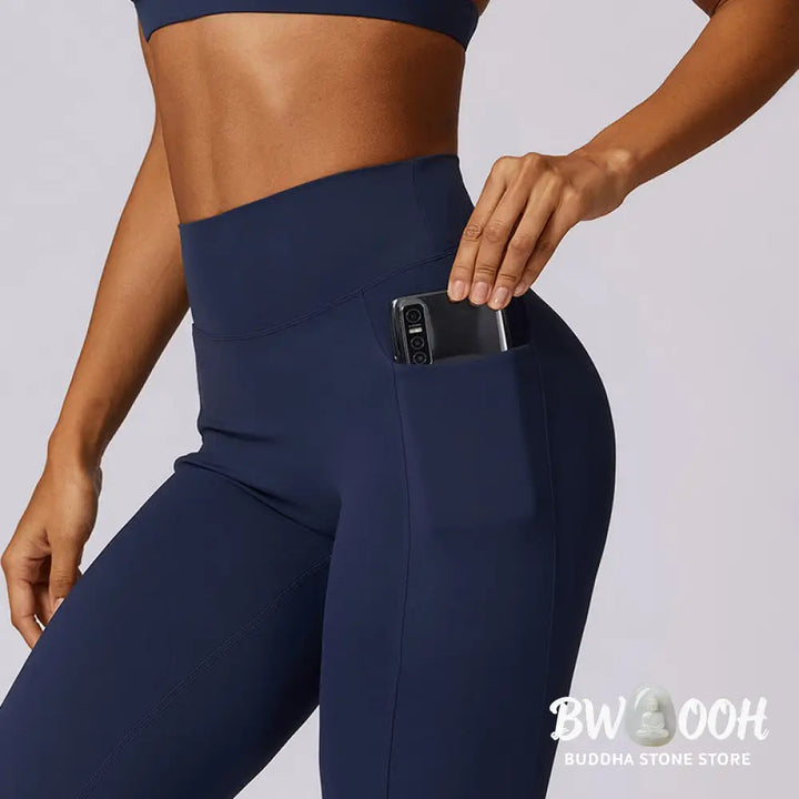 BWOOOH lotus print yoga leggings - Solid Color Halter Neck Bra Long Sleeve 