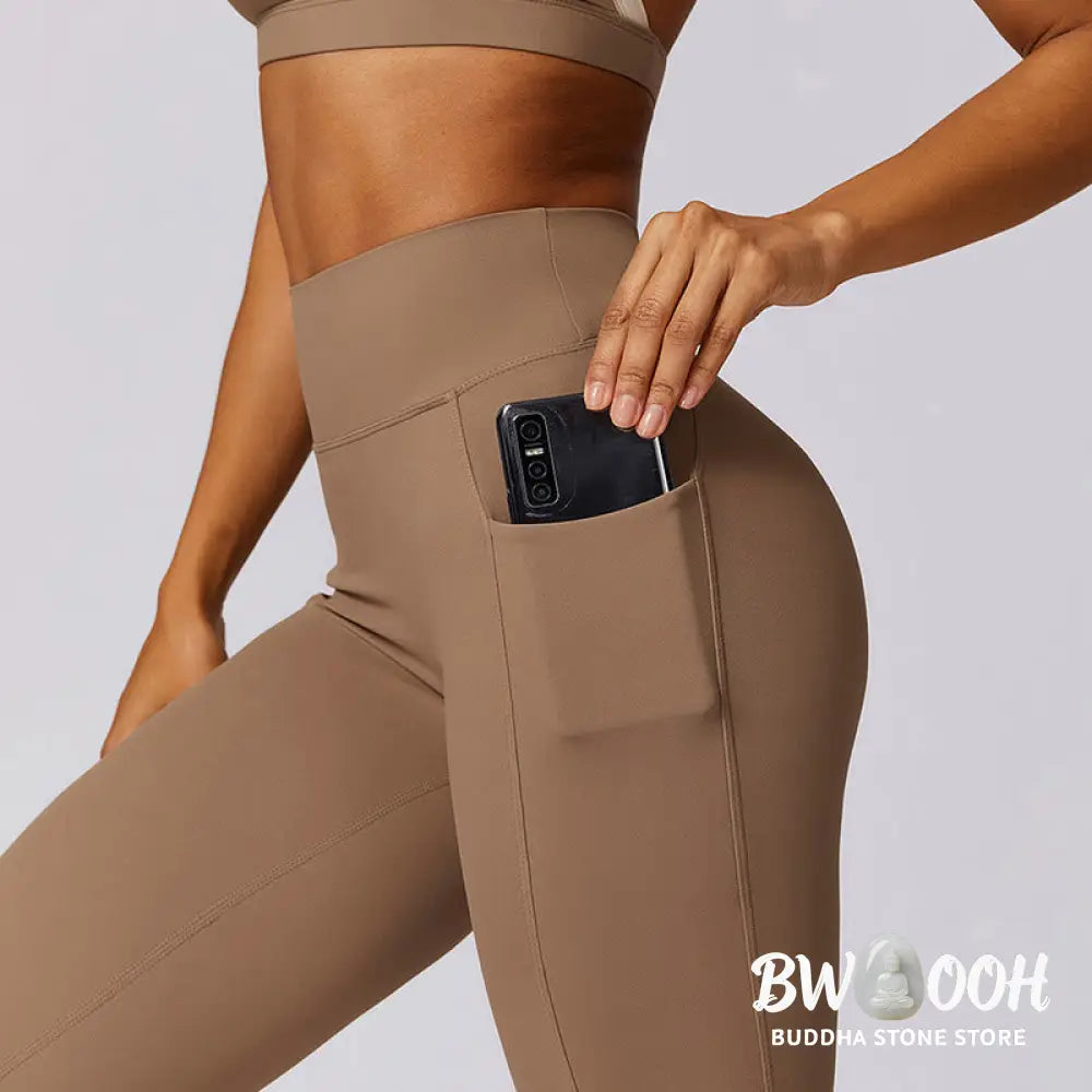 BWOOOH lotus print yoga leggings - Solid Color Halter Neck Bra Long Sleeve 