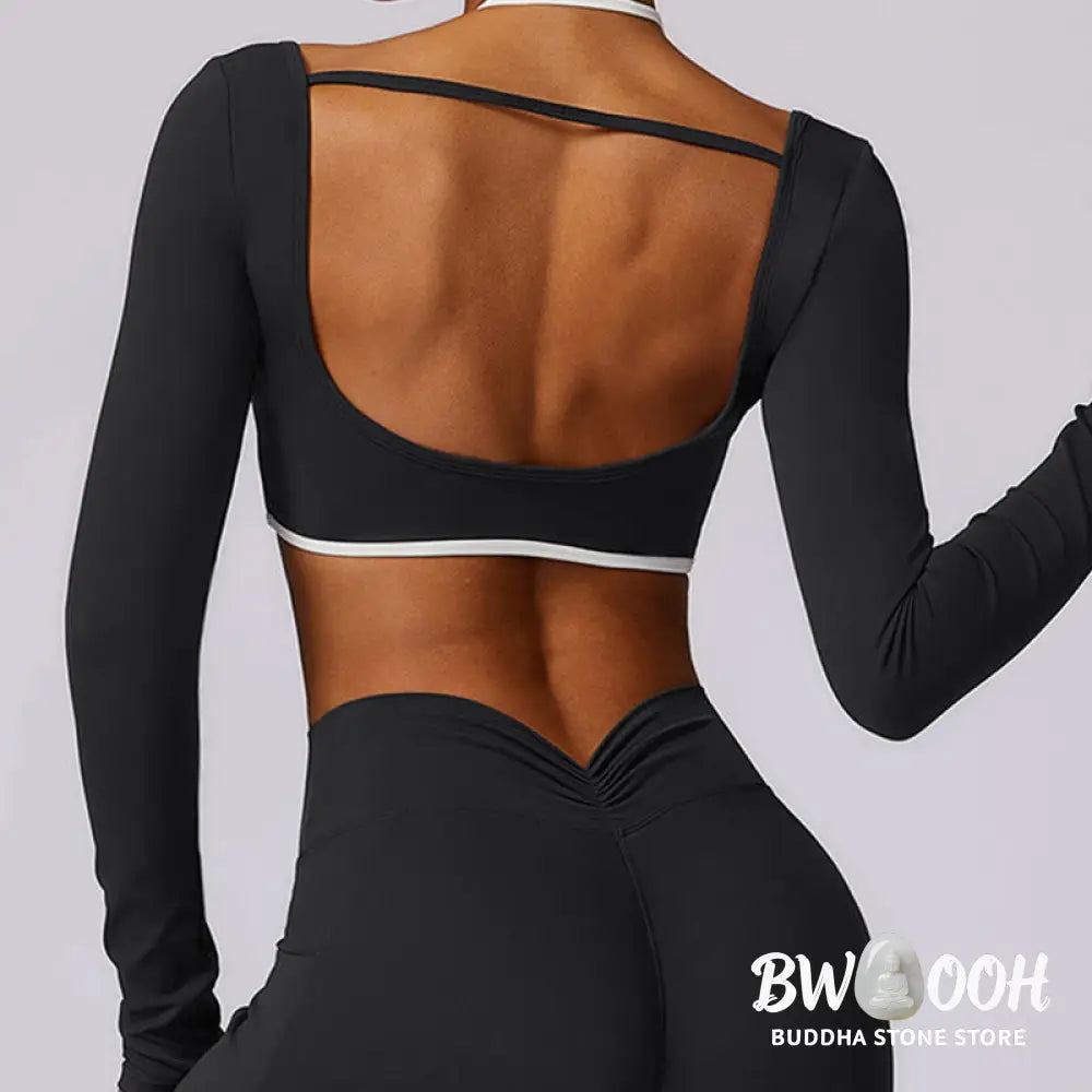 BWOOOH lotus print yoga leggings - Solid Color Halter Neck Bra Long Sleeve 
